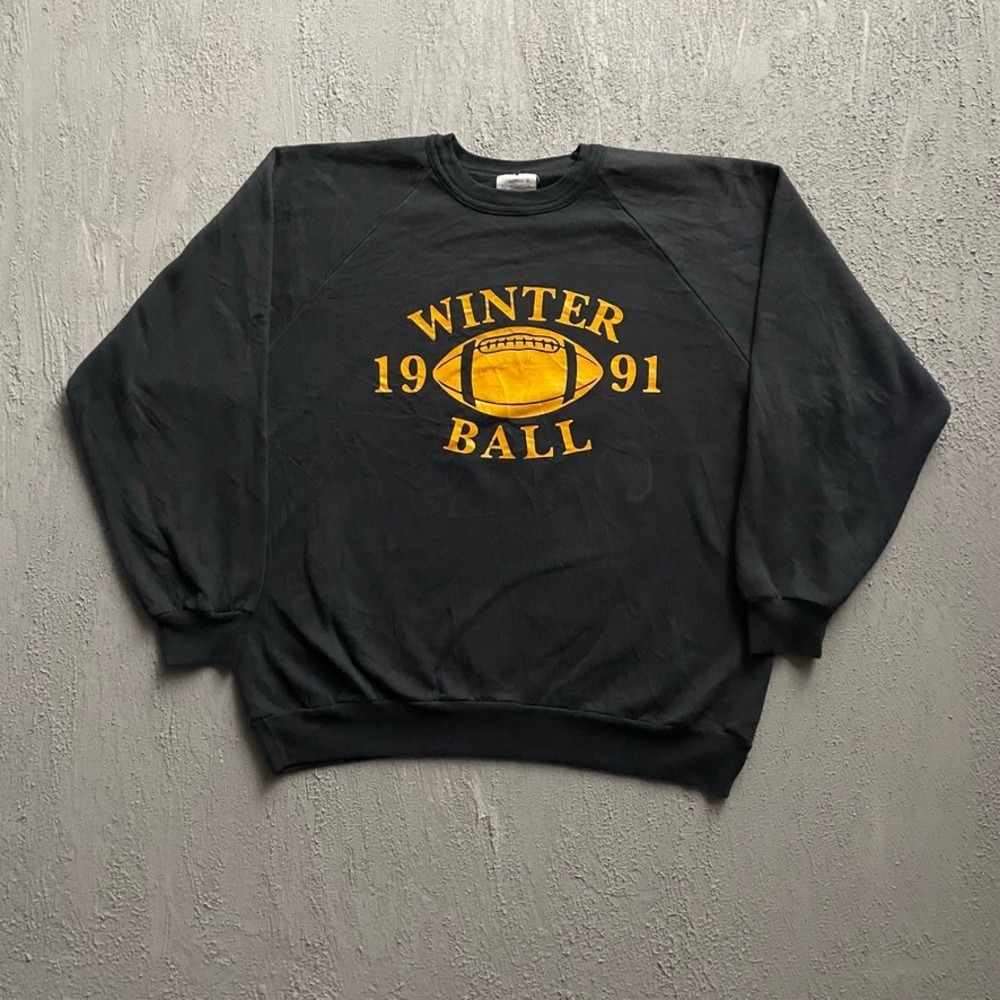 Vintage Winter Ball 1991 Football Sweatshirt Mens XL Black 90s Penmans